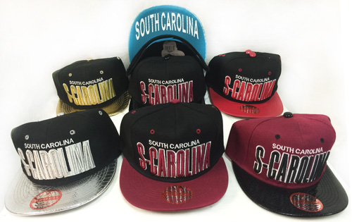 Wholesale Snap Back Flat Bill South Carolina Assorted Color HATS