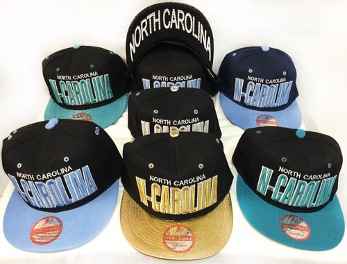 Wholesale Snap Back Flat Bill North Carolina Assorted Color HATS