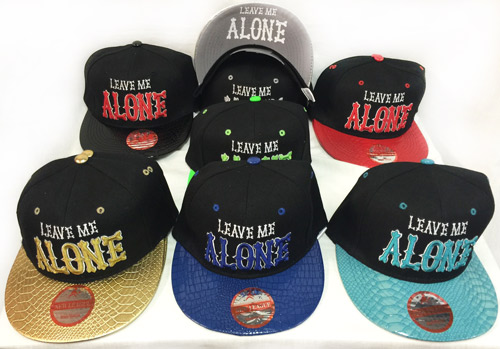 Wholesale Snap Back Flat Bill Leave Me Alone HAT Assorted Colors