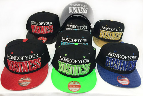 Wholesale Snap Back Flat Bill None Of Your BUSINESS Hat Assorted