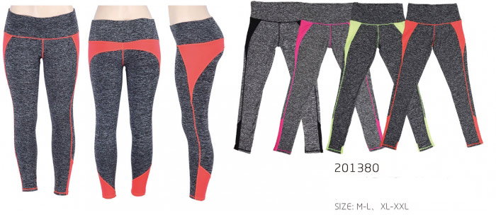 Wholesale Yoga PANTS Cement Print with Assorted Color Sections