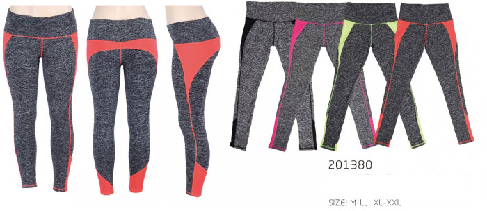 Wholesale Yoga Pants Cement Print with Assorted Color Sections