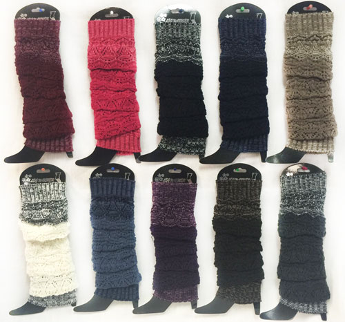 Wholesale Knitted Long BOOT Topper Multi-Layer Assorted Colors