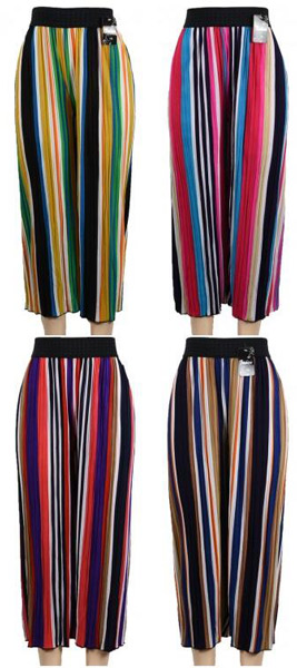 Wholesale Multicolor Verticle Stripe Summer Pants Assorted Colors