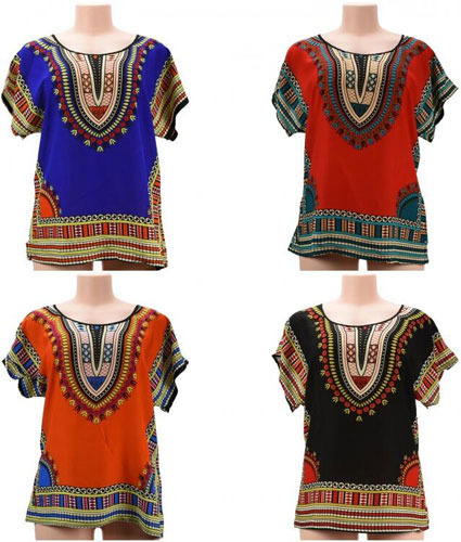 Wholesale Summer Tribal Print Shirt Top Assorted Color and Size