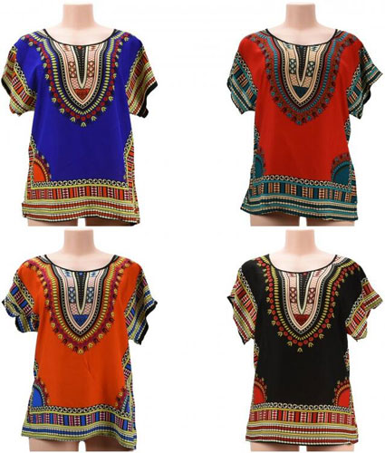 Wholesale Summer Tribal Print SHIRT Top Assorted Color and Size