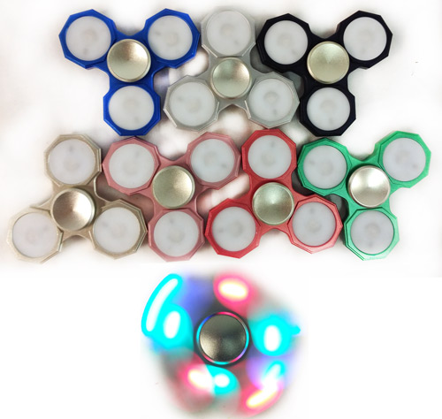 Wholesale Metal Three Bar Light Up Fidget Spinner