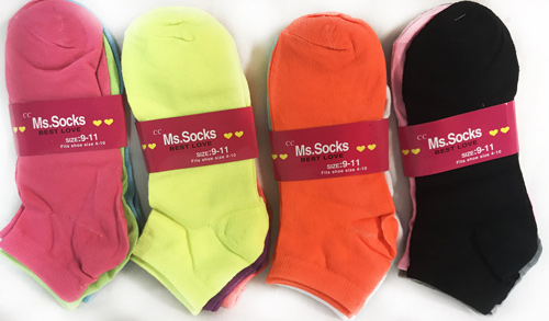 Wholesale Women SOCKS with Solid Color Assorted Colors