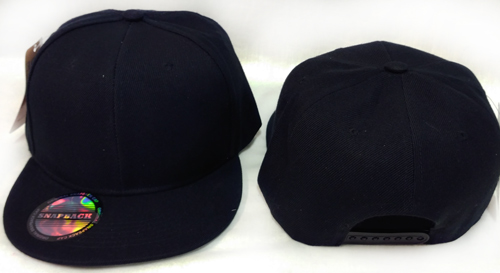 Wholesale Snap Back Flat Bill Plain Black HATs
