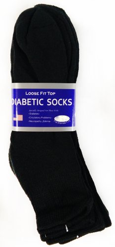 Wholesale Black SHORT Diabetic Socks Loose Fit Top