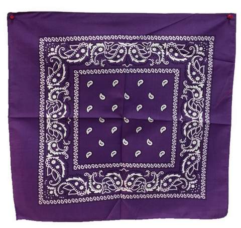 Wholesale Bandana Purple Paisley Fabric