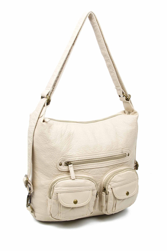 Convertible Crossbody Backpack - Taupe