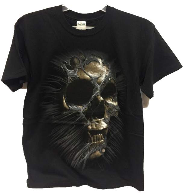Wholesale Wholesale Black T Shirt with Skull