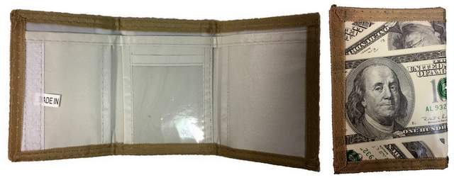 Wholesale $100 DOLLAR print Tri-fold wallet