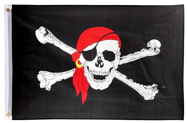 Wholesale Pirate with Eye Patch Red Bandana Flag