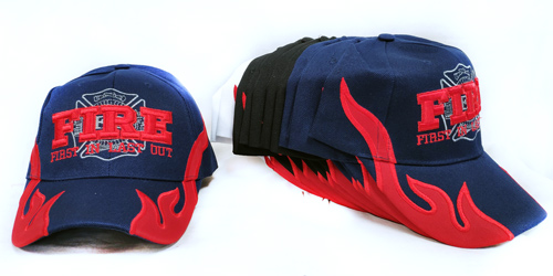 Wholesale Adjustable Baseball HAT Fire First In Last Out Flame