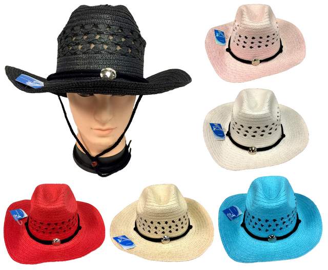 Wholesale COWBOY Girl HAT with Medallion Assorted Colors