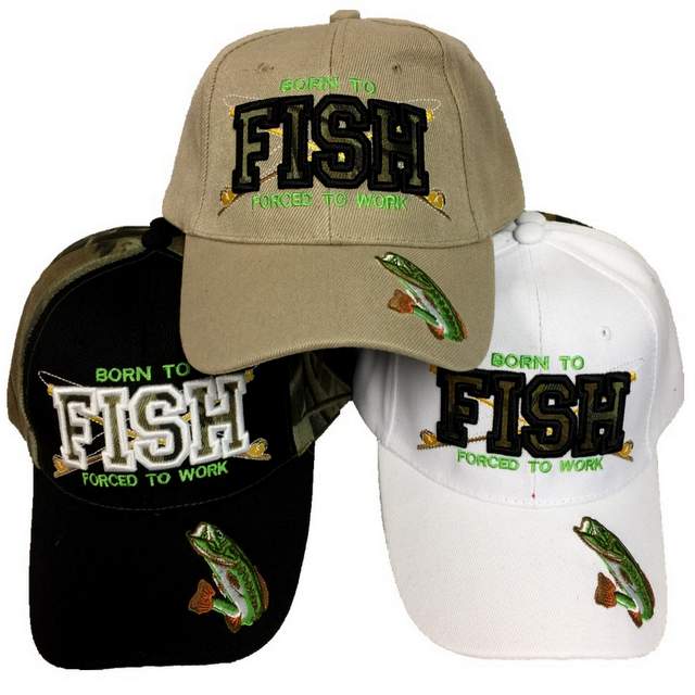 Wholesale Born to Fish Forced to work HAT