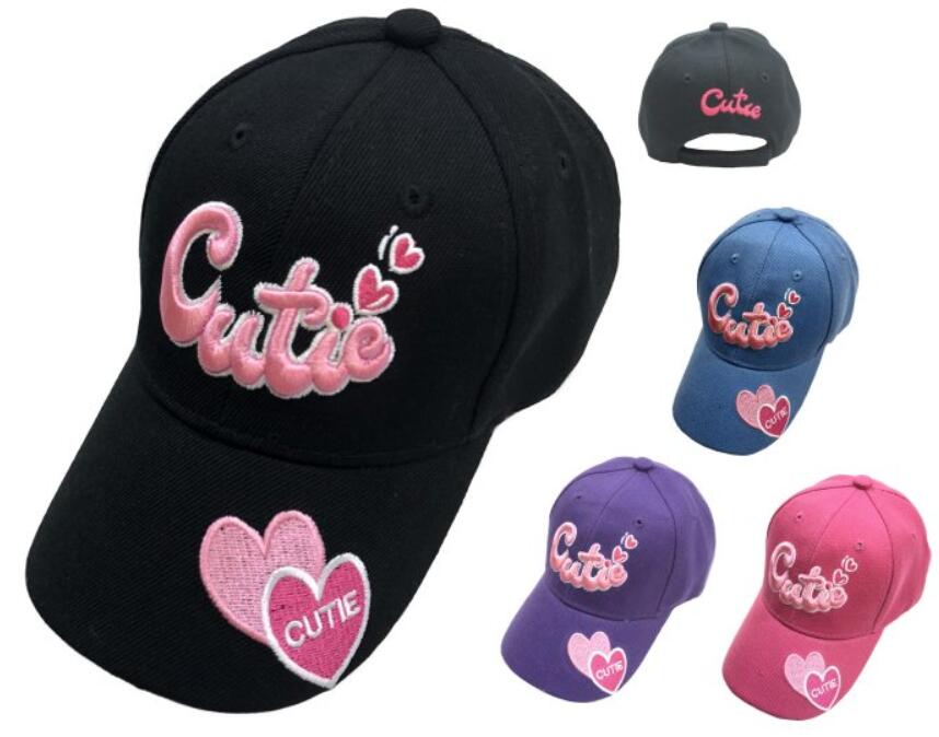 Wholesale Cutie with Hearts Kids Baseball HATS