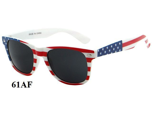 Wholesale Wayfarer Style Plastic American FLAG Print Sunglasses