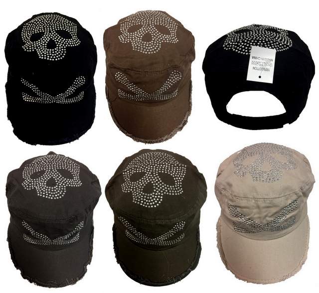 Wholesale Prewashed Cloth SKULL Hat
