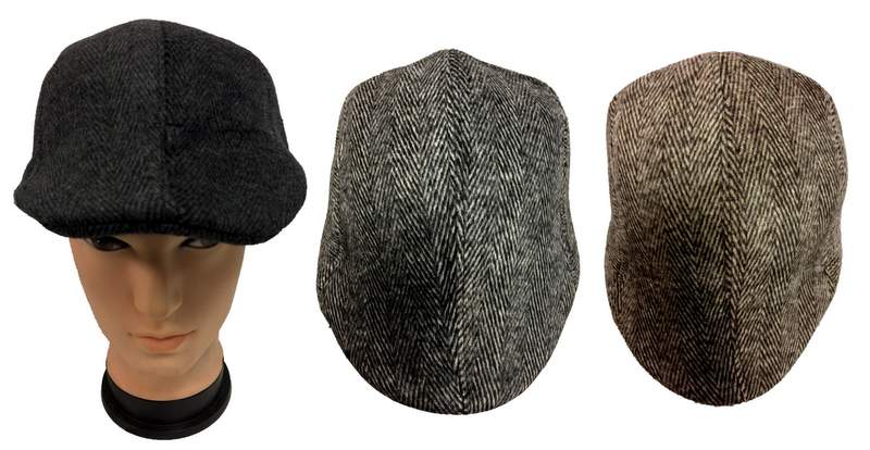 Wholesale Ivy Wool Feel Man Caps Driving Caps with Patterns