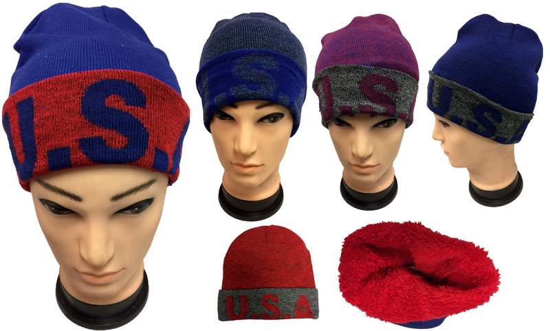 Wholesale USA Plush Lining Winter HAT