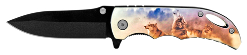 4'' Spring Assisted Pocket Knife - Wolf