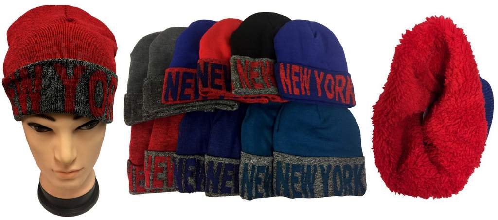 Wholesale NewYork PLUSH Lining Winter Hat