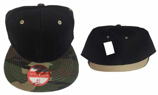 Wholesale Black/Camo FITTED HAT assorted size