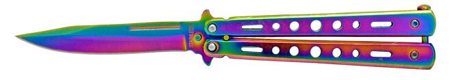 Wholesale 4.75'' Flipping BUTTERFLY KNIFE - Titanium (Michigan ONL
