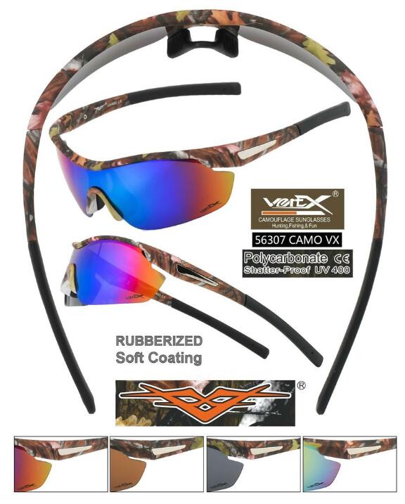 Wholesale Camouflage Half FRAME Sports Wrap Sunglasses