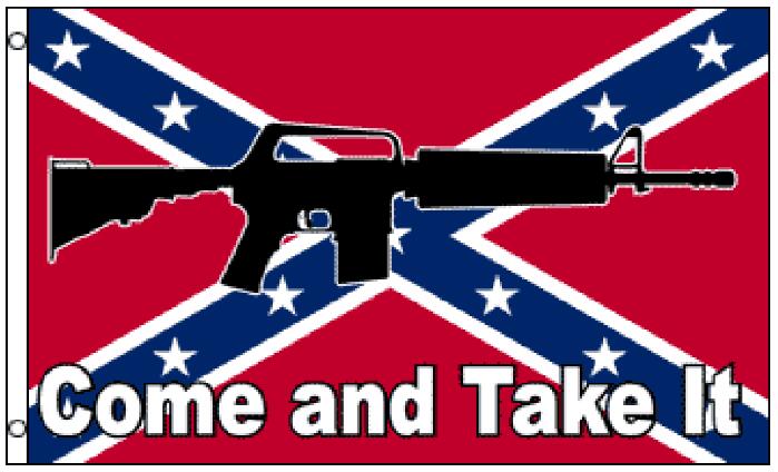 Wholesale Rebel Confederate FLAG with Gun Come and Take it