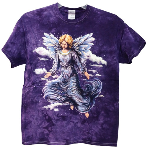 Wholesale Purple Tie Dye Shirt with Angel Assorted Sizes