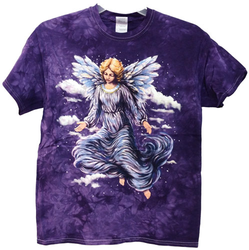 Wholesale Purple TIE Dye Shirt with Angel Assorted Sizes