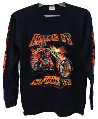 Wholesale Long Sleeve Skull Flame Rider Assorted Sizes