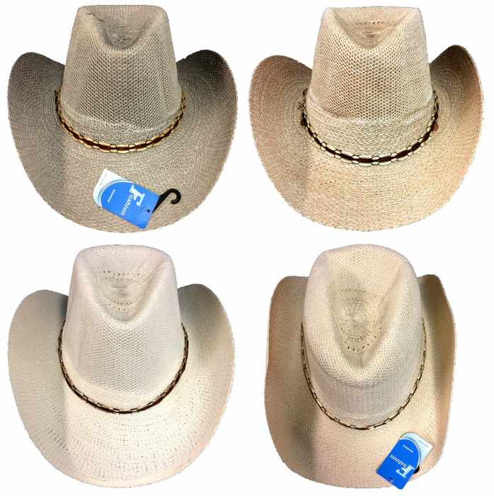 Wholesale White, Gray,Tan Summer Mesh Cowboy HAT