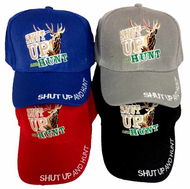 Wholesale Hunting BASEBALL Hats Shut UP and Hunt Buck Design
