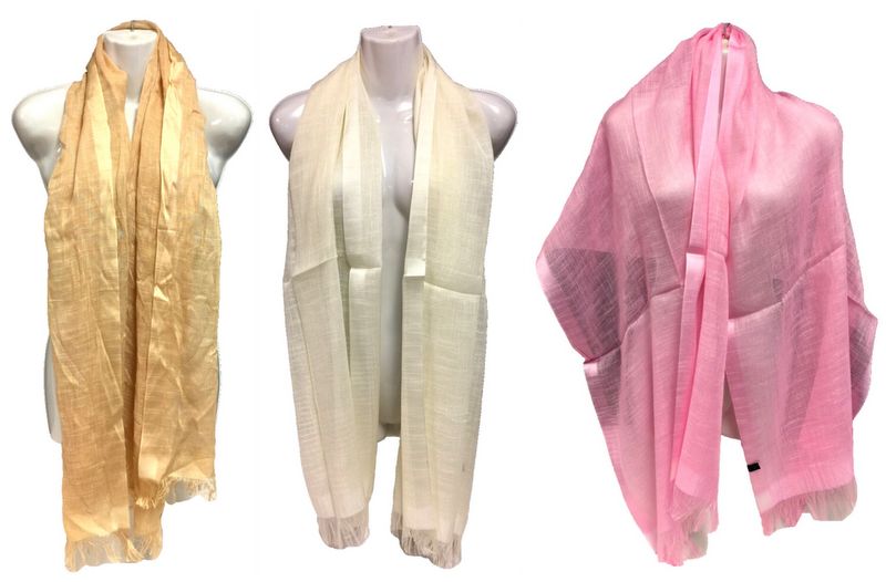 Wholesale %20 Viscose %80 Linen Scarves SCARF Solid Color