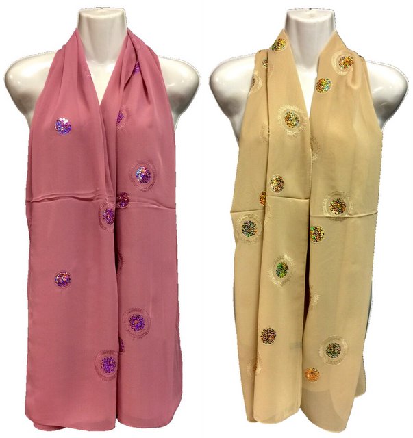 Wholesale 100% silk Scarves SCARF with Circular Glitter Design