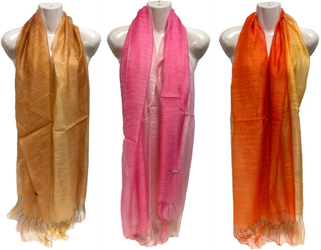 Wholesale Two Tone SCARF Scarves with Fringes Assorted Colors