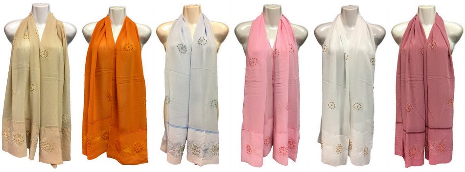 Wholesale SCARVES with Flower Pattern Assorted Colors