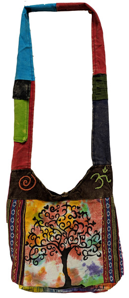 Wholesale Nepal Handmade Hobo Bag Multicolor with Tree of Life