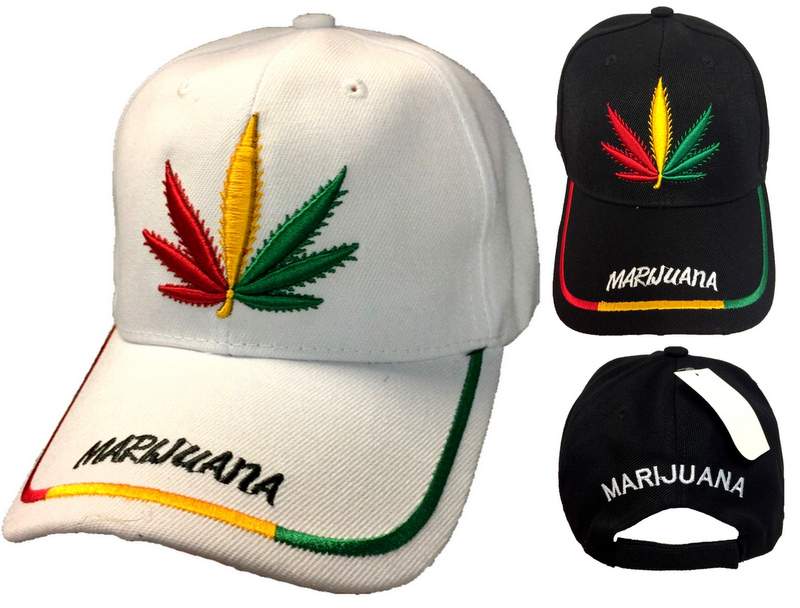 Wholesale Rasta color Marijuana HAT