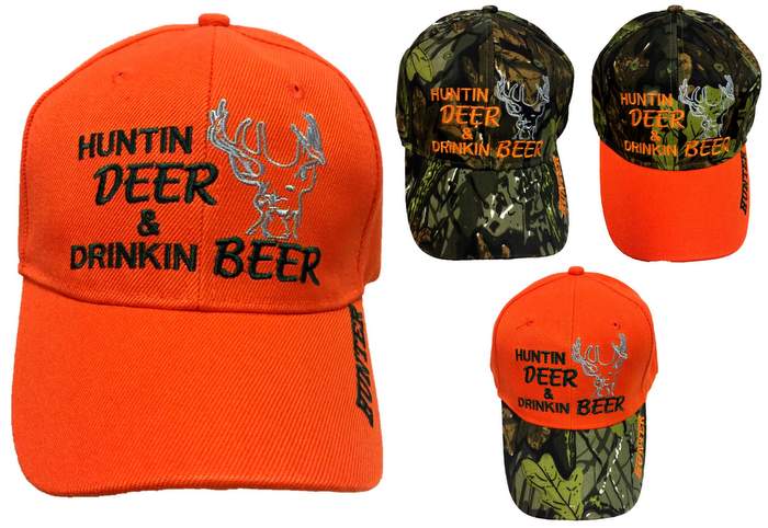 Wholesale Hunting Deer Drinking Beer BASEBALL Cap