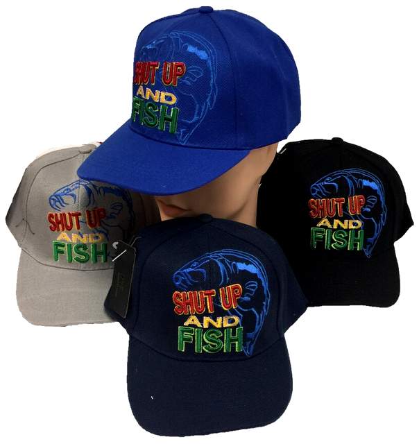 Shut Up and Fish BASEBALL Cap/ hat adjustable size