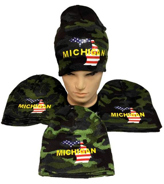 Wholesale winter BEANIE Michigan Camo