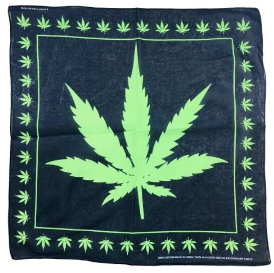 Wholesale Green Marijuana Leaf printed BANDANA