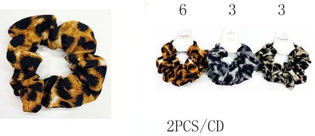 Wholesale assorted leopard pattern scrunchies