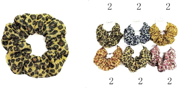 Wholesale assorted Leopard pattern scrunchies